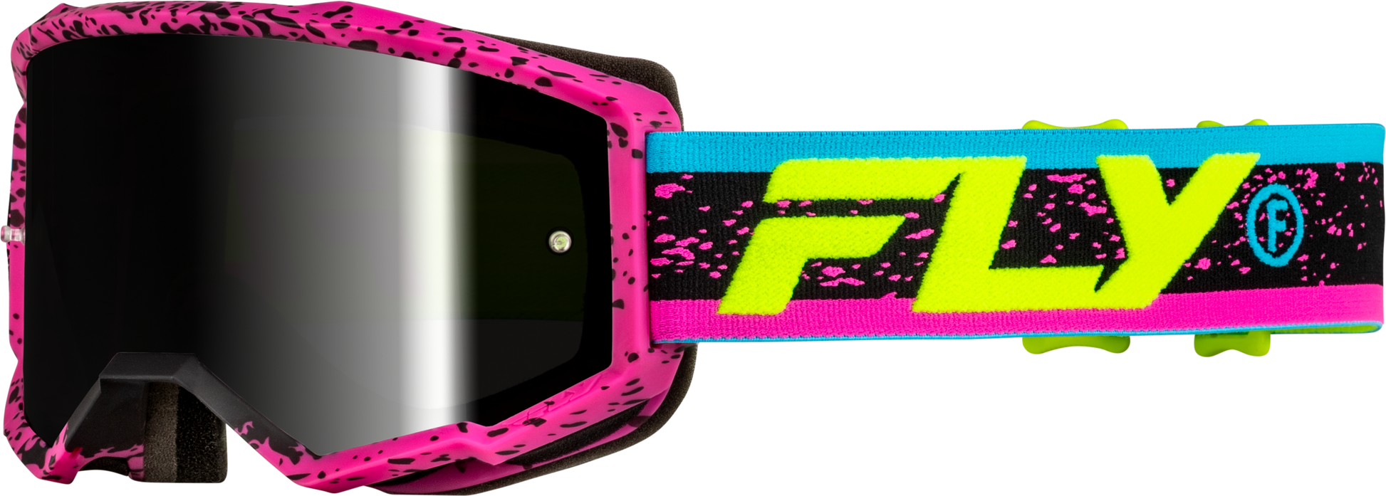 Yth Zone Goggle Pnk/Blk/Hi Vis W/ Black Mirror/Smoke Lens