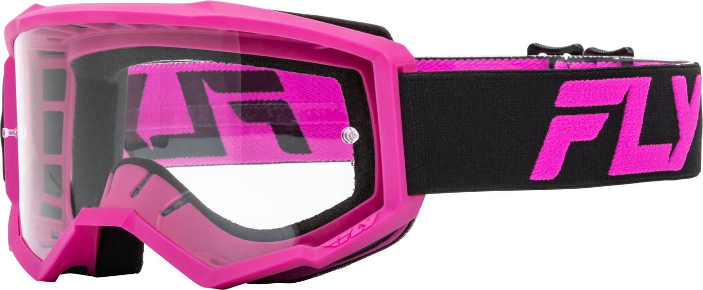 Youth Focus Goggle Black/Pink W/ Clear Lens