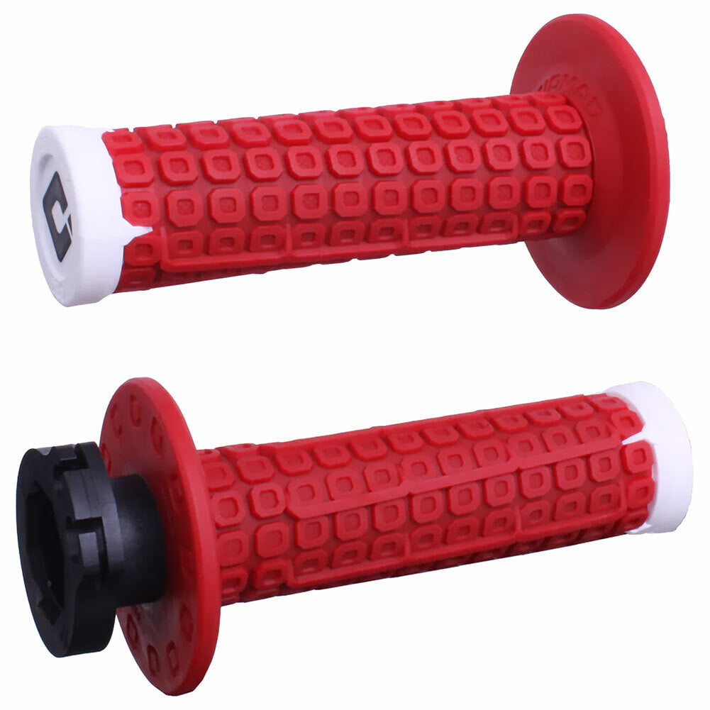 ODI Nomad Lock On Off Road Grip - Red/White/Silver
