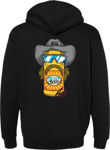 Stache Mullet Moto Yth Hoodie Black Yx