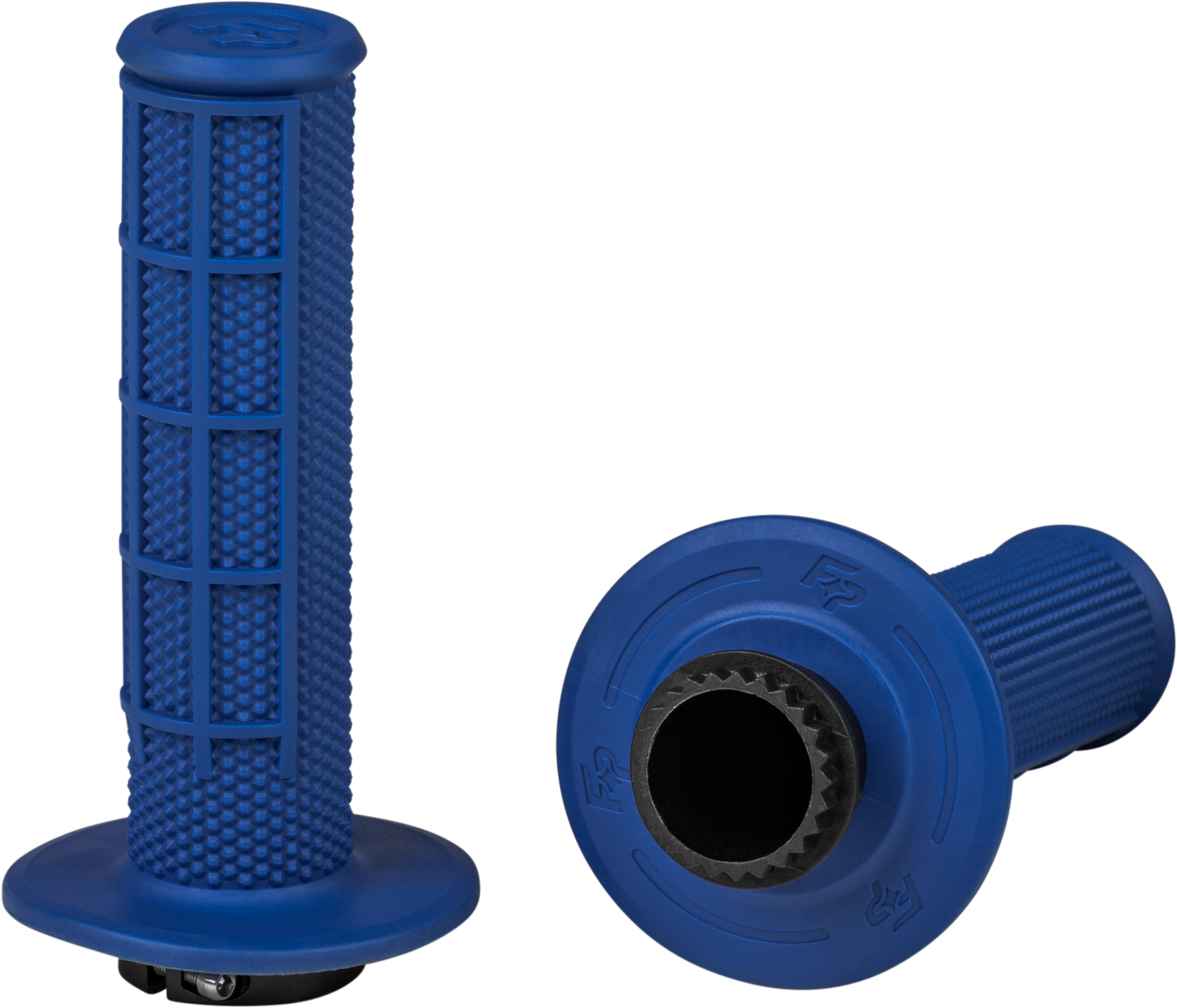 Control Mx Lock On Grips Blue Half Waffle