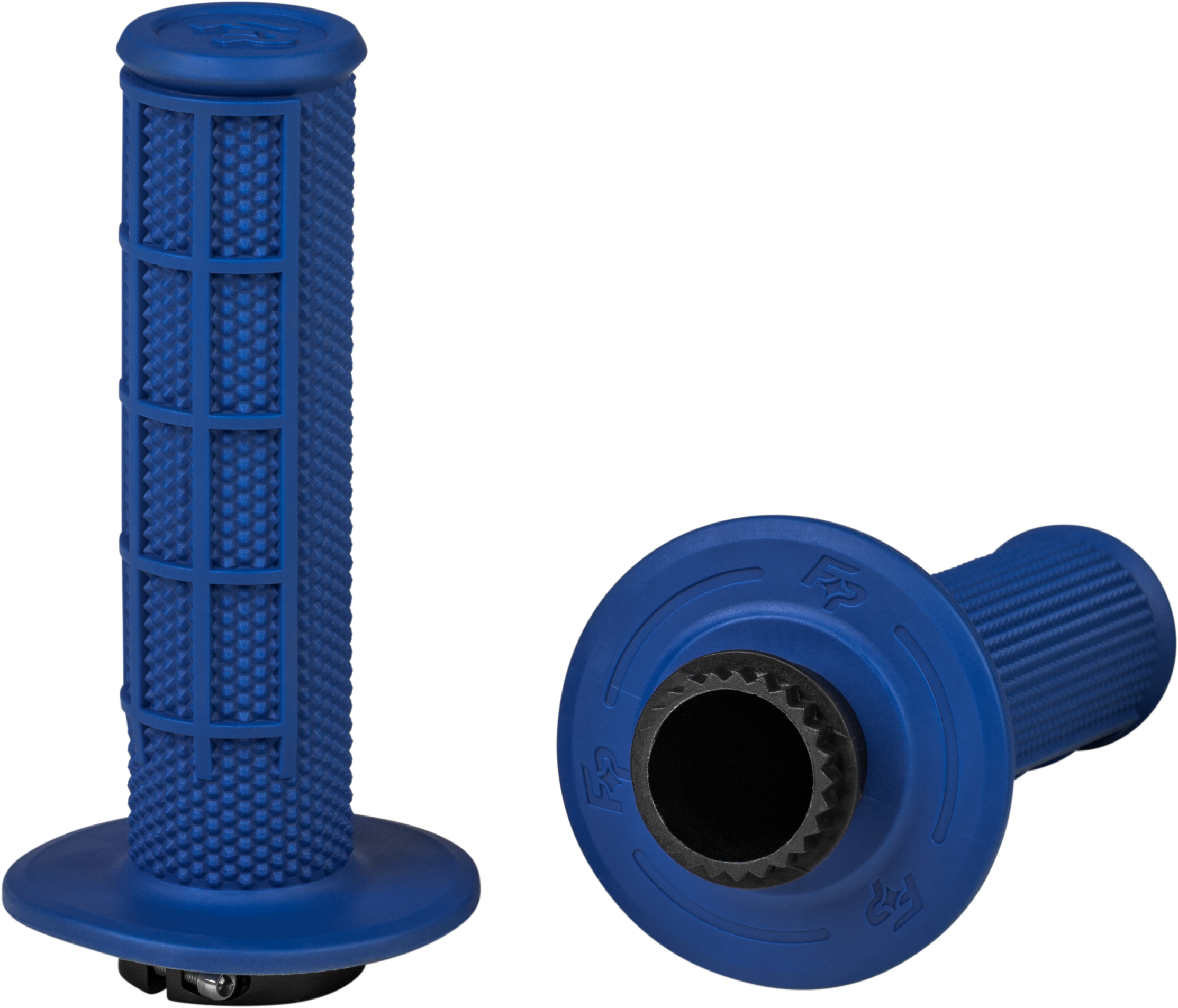 Control Mx Lock On Grips Blue Half Waffle