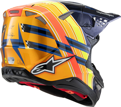ALPINESTARS Supertech M10 Helmet - TLD Edition 25 - MIPS® - Gloss Dark Blue/Orange/Yellow/Fluo Red - 2XL 8300225-7156-XXL