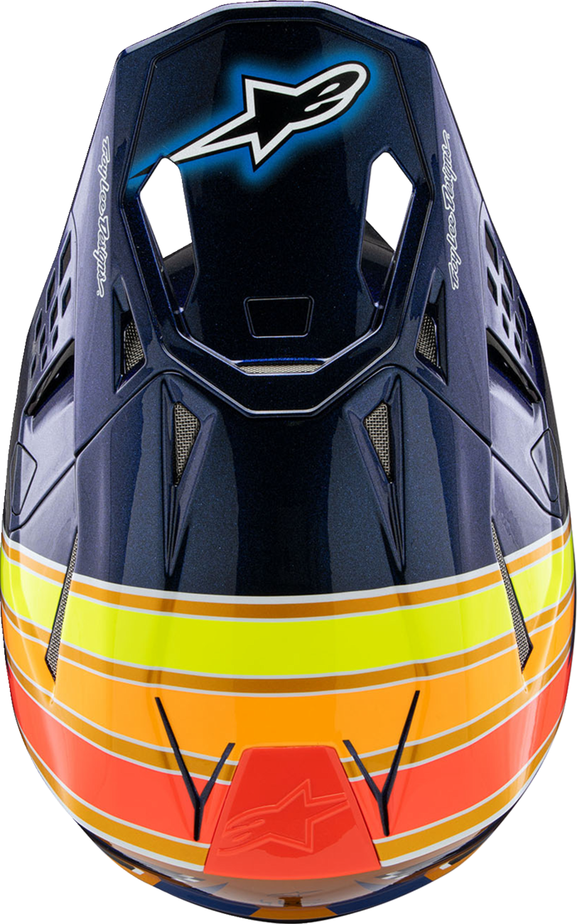 ALPINESTARS Supertech M10 Helmet - TLD Edition 25 - MIPS® - Gloss Dark Blue/Orange/Yellow/Fluo Red - Medium 8300225-7156-M