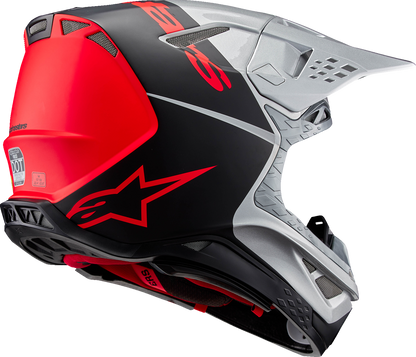 ALPINESTARS Supertech M10 Helmet - Flood - MIPS® - Gloss Silver/Black/Orange Fluo - Medium 8301023-1954-M