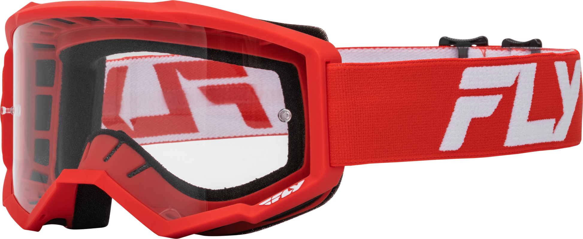 Youth Focus Goggle Red/White W/ Clear Lens