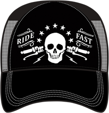 LETHAL THREAT Ride Fast Skull Handlebar Hat - Black/Gray HT82074
