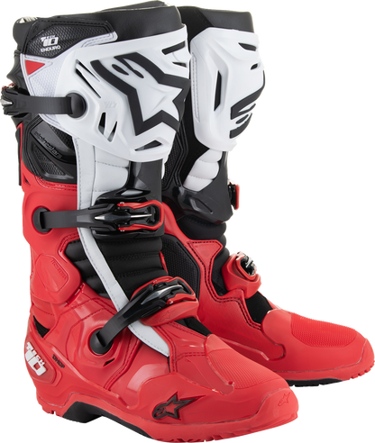 ALPINESTARS Tech 10 Enduro Boots - Bright Red/Black/White - US 12 / EU 47 2010025-3016-12