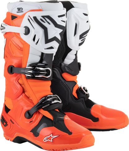 ALPINESTARS Tech 10 Enduro Boots - Fluorescent Orange/Black/White - US 7 / EU 40.5 2010025-4512-7