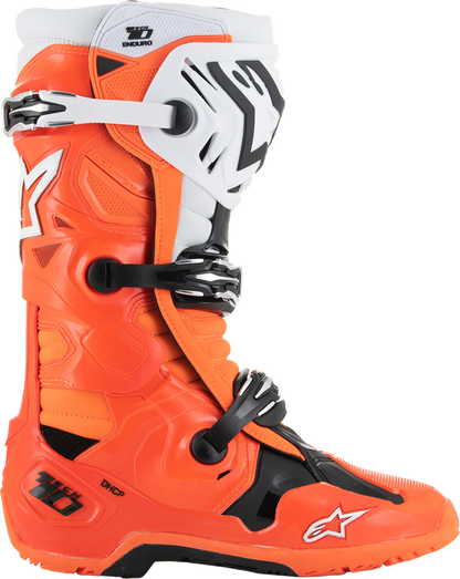 ALPINESTARS Tech 10 Enduro Boots - Fluorescent Orange/Black/White - US 11 / EU 45.5 2010025-4512-11
