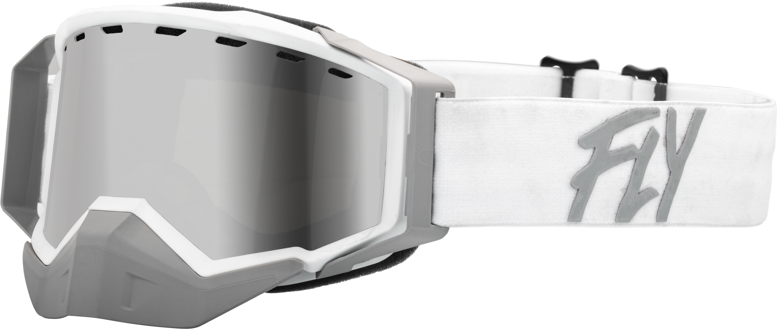 Zone Snow Goggle Wht/Light Gry W/ Silver Mirror/Smoke Lens