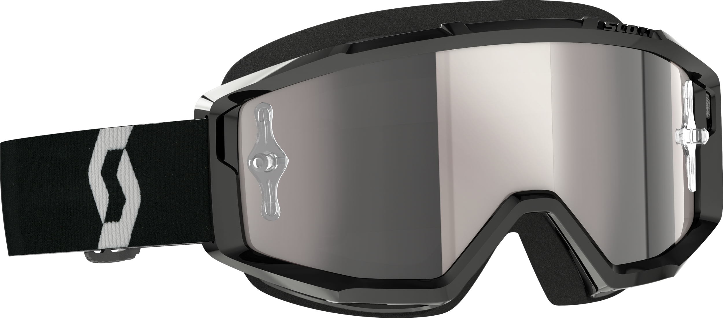 Primal Goggle Black/White Silver Chrome Works