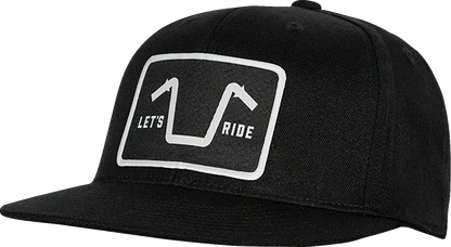 AMERICAN BIKER Handlebar Society Flexfit® Flatbrim Hat - Black - Small/Medium ABBHANDLEBAR05H12BKS