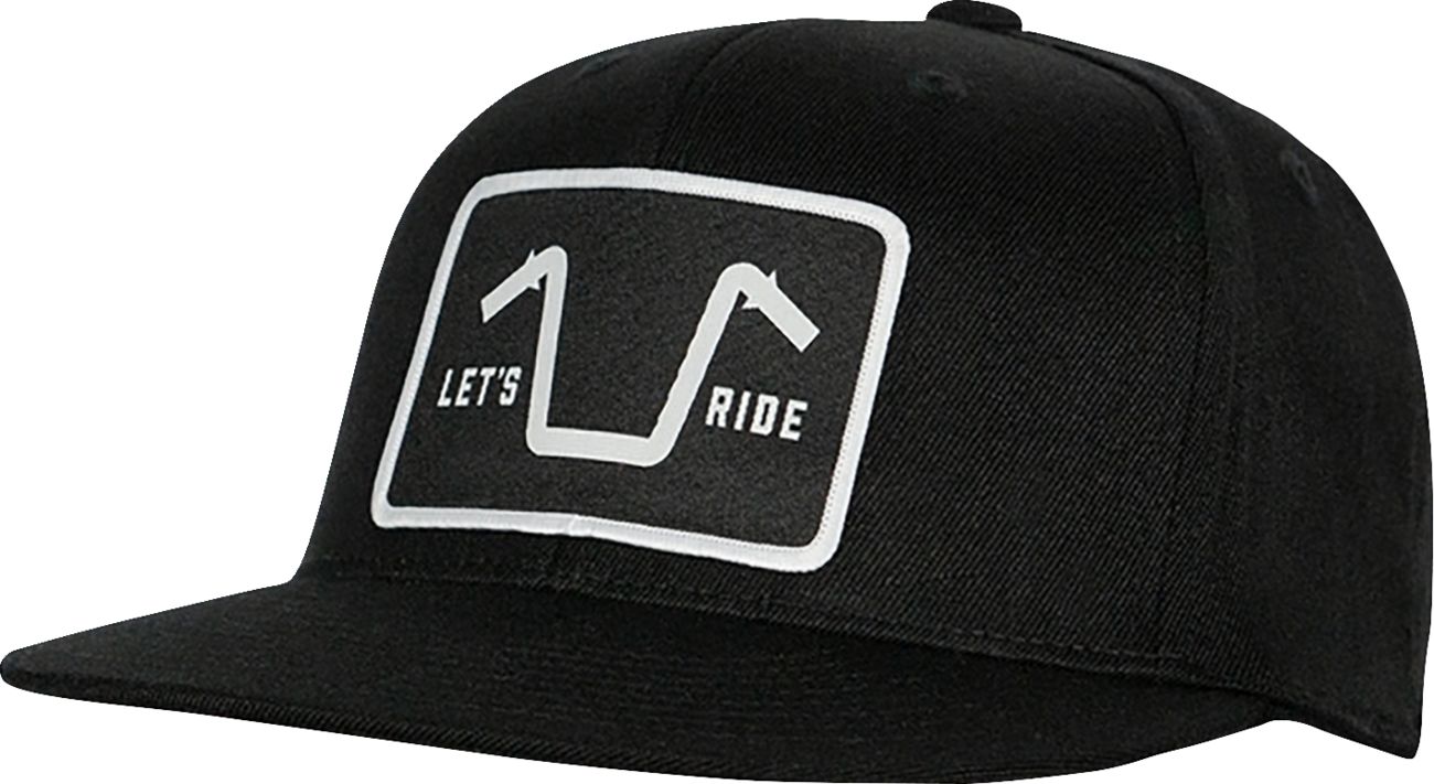 AMERICAN BIKER Handlebar Society Flexfit® Flatbrim Hat - Black - Large/XL ABBHANDLEBAR05H12BKL