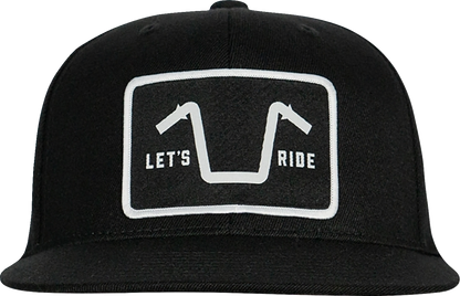 AMERICAN BIKER Handlebar Society Flexfit® Flatbrim Hat - Black - Large/XL ABBHANDLEBAR05H12BKL