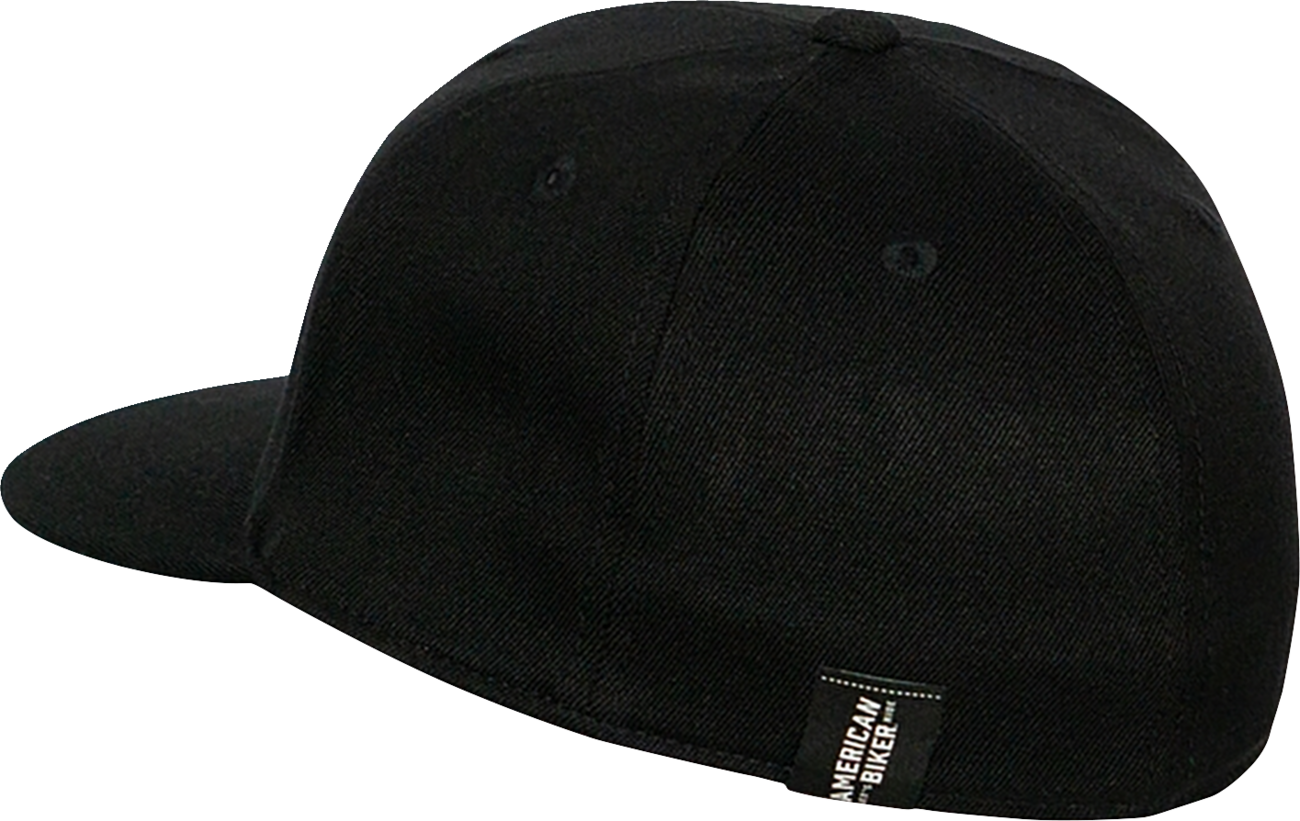 AMERICAN BIKER Handlebar Society Flexfit® Flatbrim Hat - Black - Small/Medium ABBHANDLEBAR05H12BKS