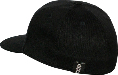 AMERICAN BIKER Handlebar Society Flexfit® Flatbrim Hat - Black - Small/Medium ABBHANDLEBAR05H12BKS