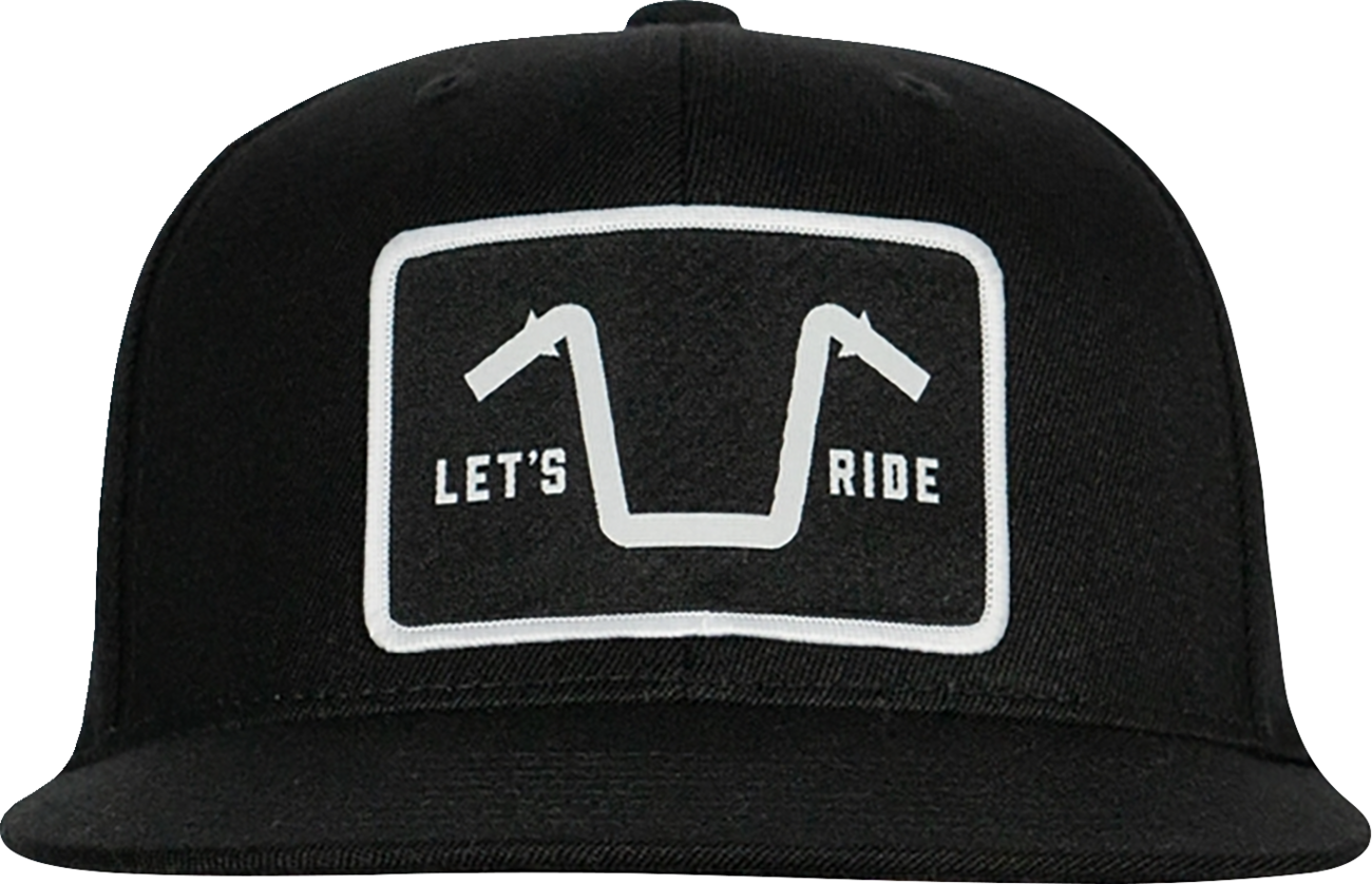 AMERICAN BIKER Handlebar Society Flexfit® Flatbrim Hat - Black - Small/Medium ABBHANDLEBAR05H12BKS