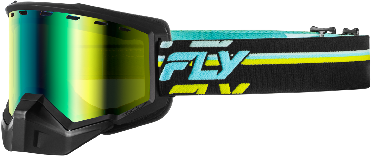 Focus Snow Goggle Blk/Hi Vis W/Green Mirror/Yellow Lens