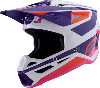 ALPINESTARS SM3 Helmet - Heat - Gloss White/Purple/Pink - 2XL 8301026-2052-XXL
