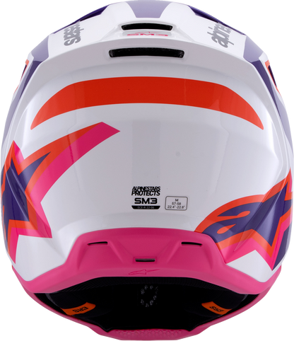ALPINESTARS SM3 Helmet - Heat - Gloss White/Purple/Pink - XL 8301026-2052-XL