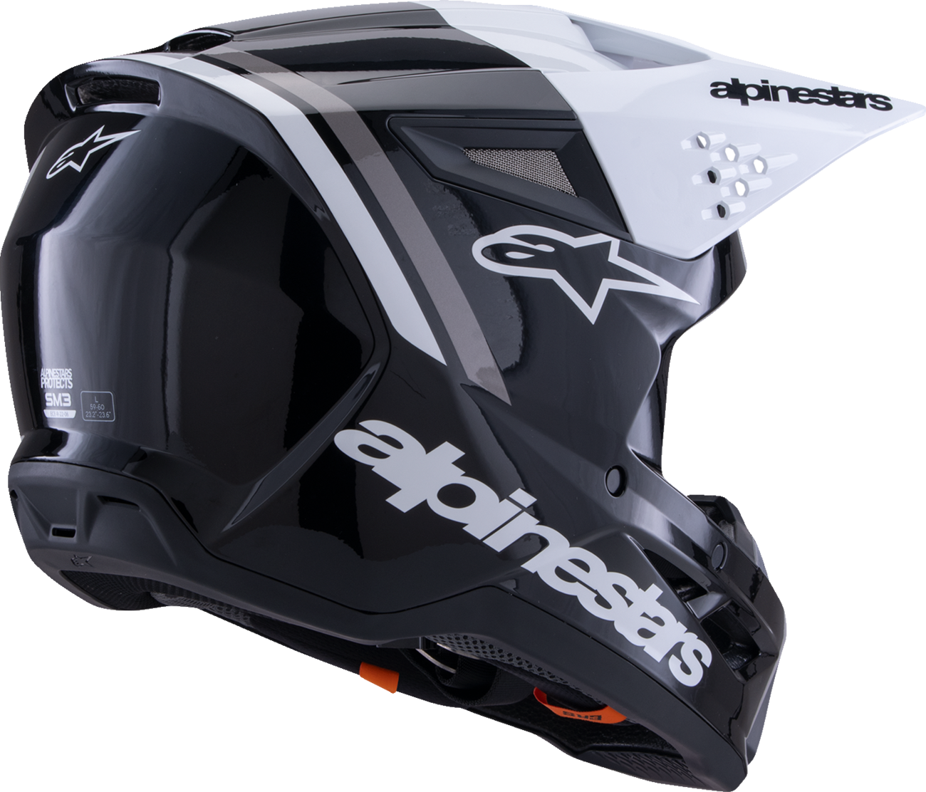 ALPINESTARS SM3 Helmet - Radium - Gloss Black/White/Gray - Small 8300826-1546-S