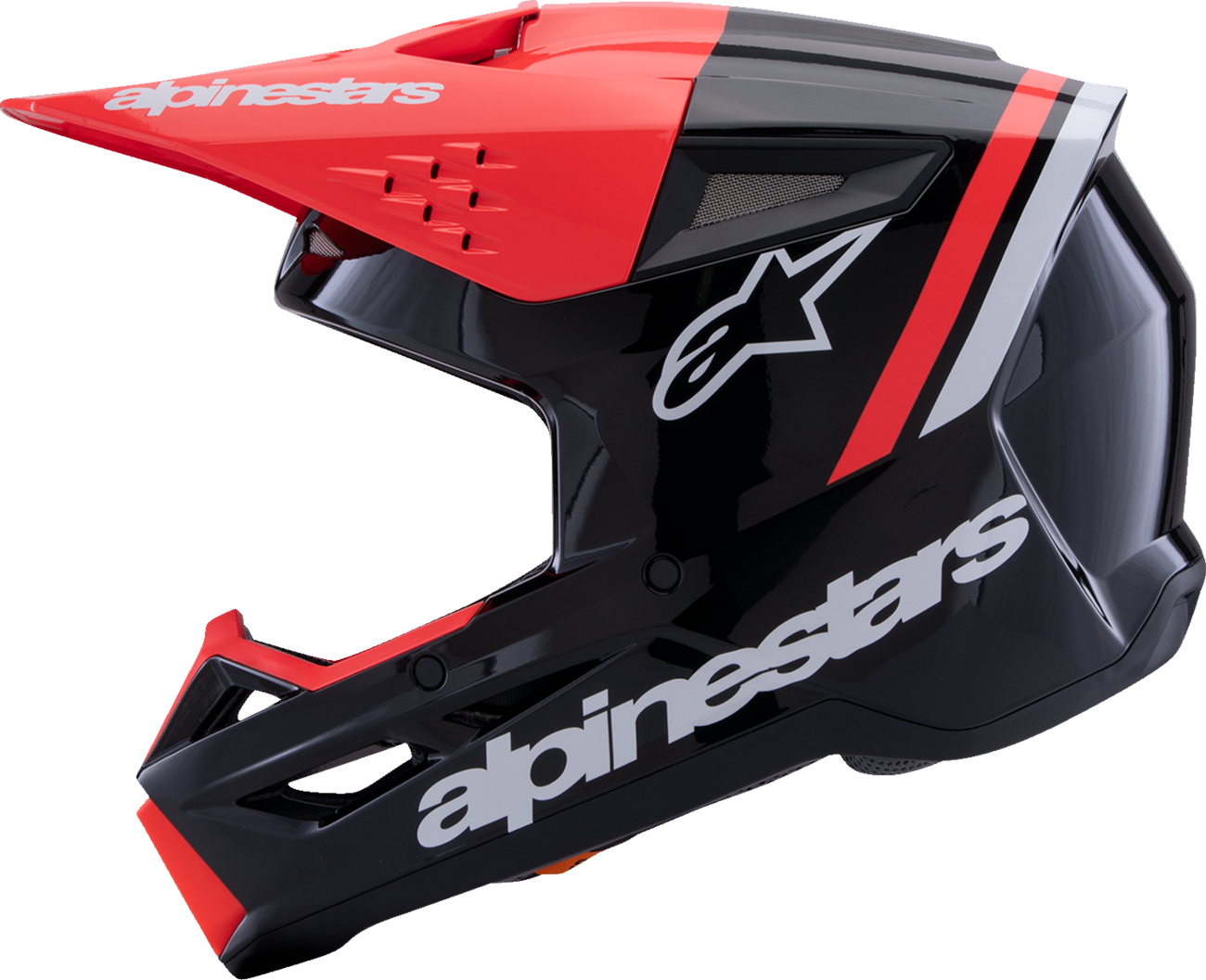 ALPINESTARS SM3 Helmet - Radium - Gloss Black/Red Fluo/White - XS 8300826-1553-XS