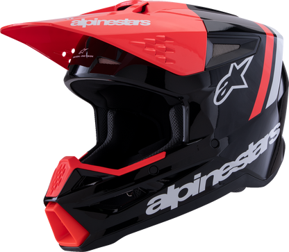 ALPINESTARS SM3 Helmet - Radium - Gloss Black/Red Fluo/White - Small 8300826-1553-S