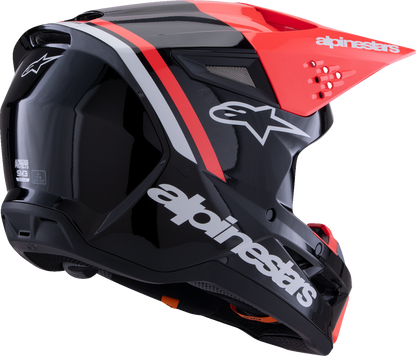 ALPINESTARS SM3 Helmet - Radium - Gloss Black/Red Fluo/White - Small 8300826-1553-S