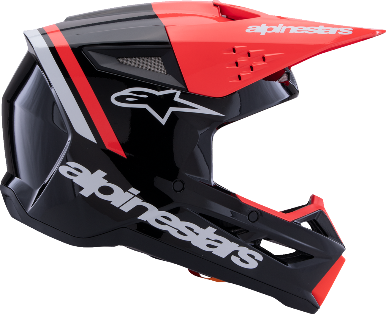 ALPINESTARS SM3 Helmet - Radium - Gloss Black/Red Fluo/White - Medium 8300826-1553-M