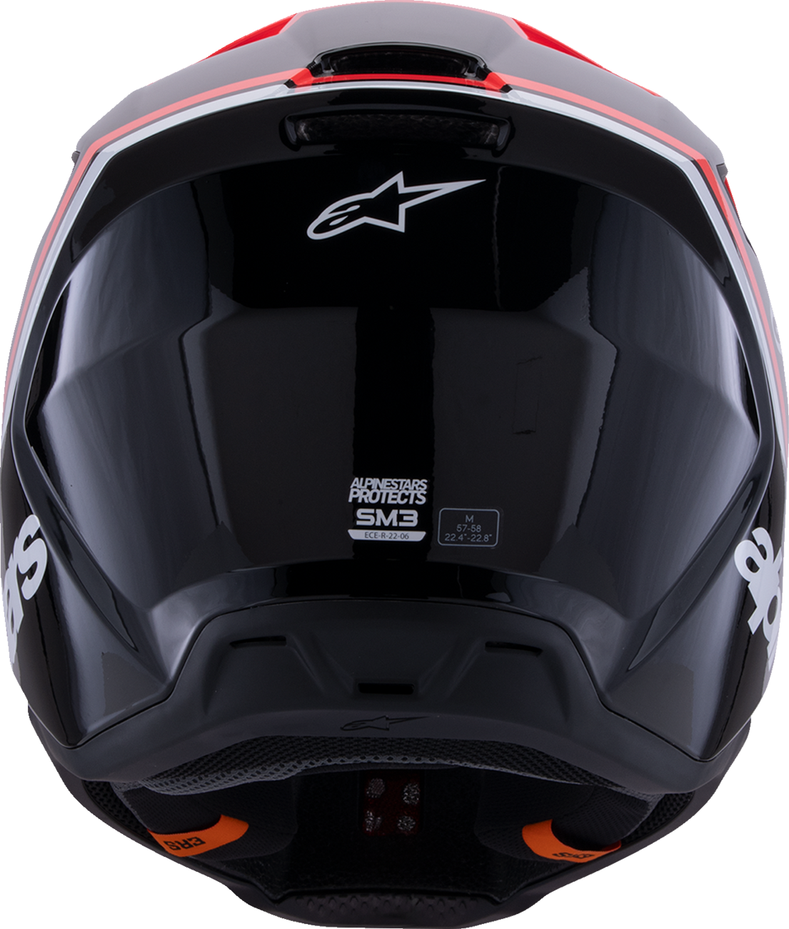 ALPINESTARS SM3 Helmet - Radium - Gloss Black/Red Fluo/White - Small 8300826-1553-S