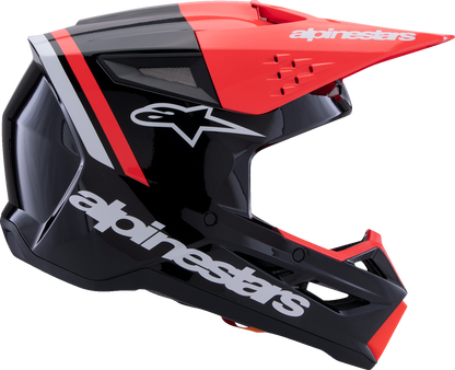 ALPINESTARS SM3 Helmet - Radium - Gloss Black/Red Fluo/White - Large 8300826-1553-L