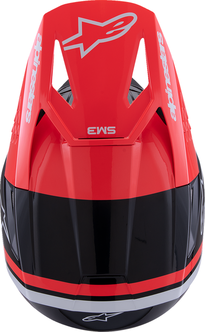 ALPINESTARS SM3 Helmet - Radium - Gloss Black/Red Fluo/White - Small 8300826-1553-S