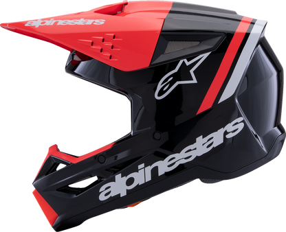 ALPINESTARS SM3 Helmet - Radium - Gloss Black/Red Fluo/White - Large 8300826-1553-L