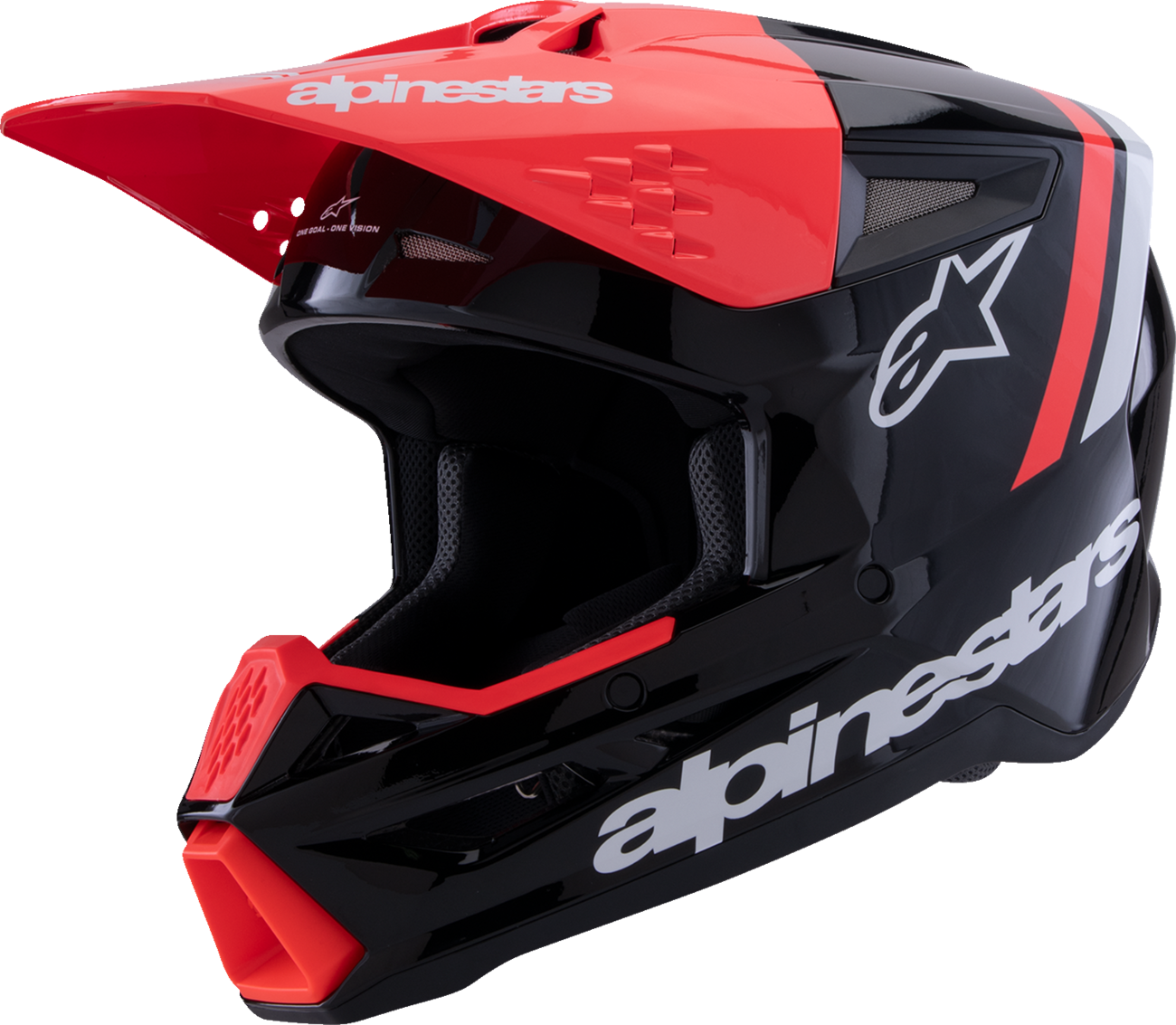 ALPINESTARS SM3 Helmet - Radium - Gloss Black/Red Fluo/White - 2XL 8300826-1553-XXL