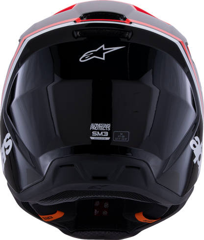 ALPINESTARS SM3 Helmet - Radium - Gloss Black/Red Fluo/White - 2XL 8300826-1553-XXL