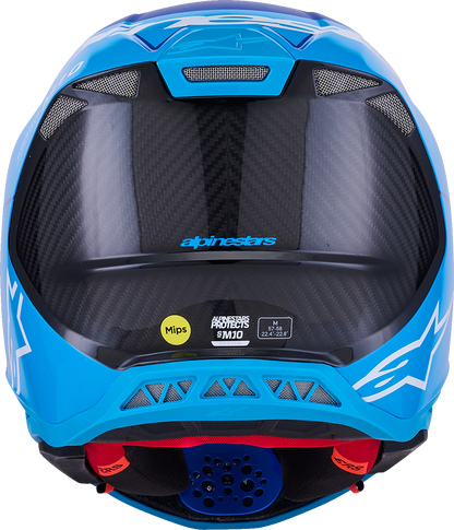 ALPINESTARS Supertech M10 Helmet - Flood - MIPS® - Blue/Black Carbon - Medium 8301023-7282-M