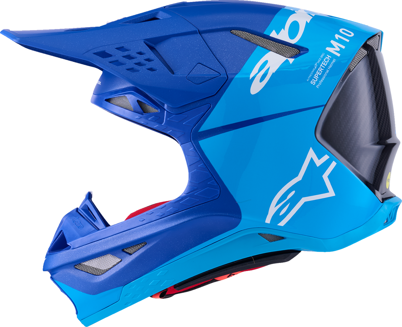 ALPINESTARS Supertech M10 Helmet - Flood - MIPS® - Blue/Black Carbon - Medium 8301023-7282-M