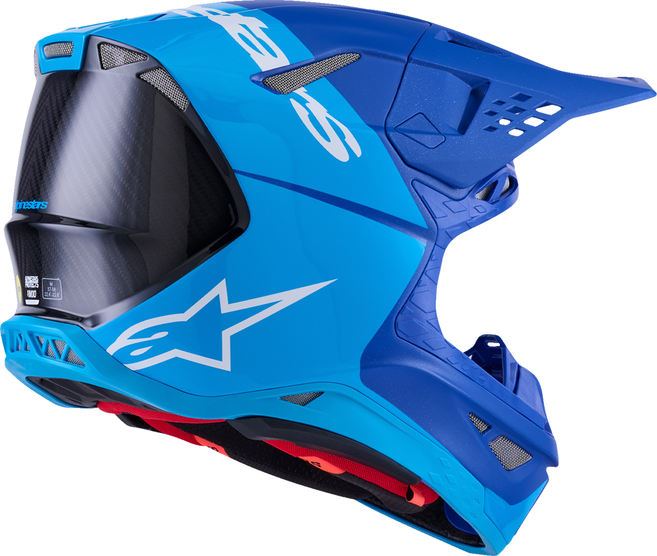 ALPINESTARS Supertech M10 Helmet - Flood - MIPS® - Blue/Black Carbon - Large 8301023-7282-L