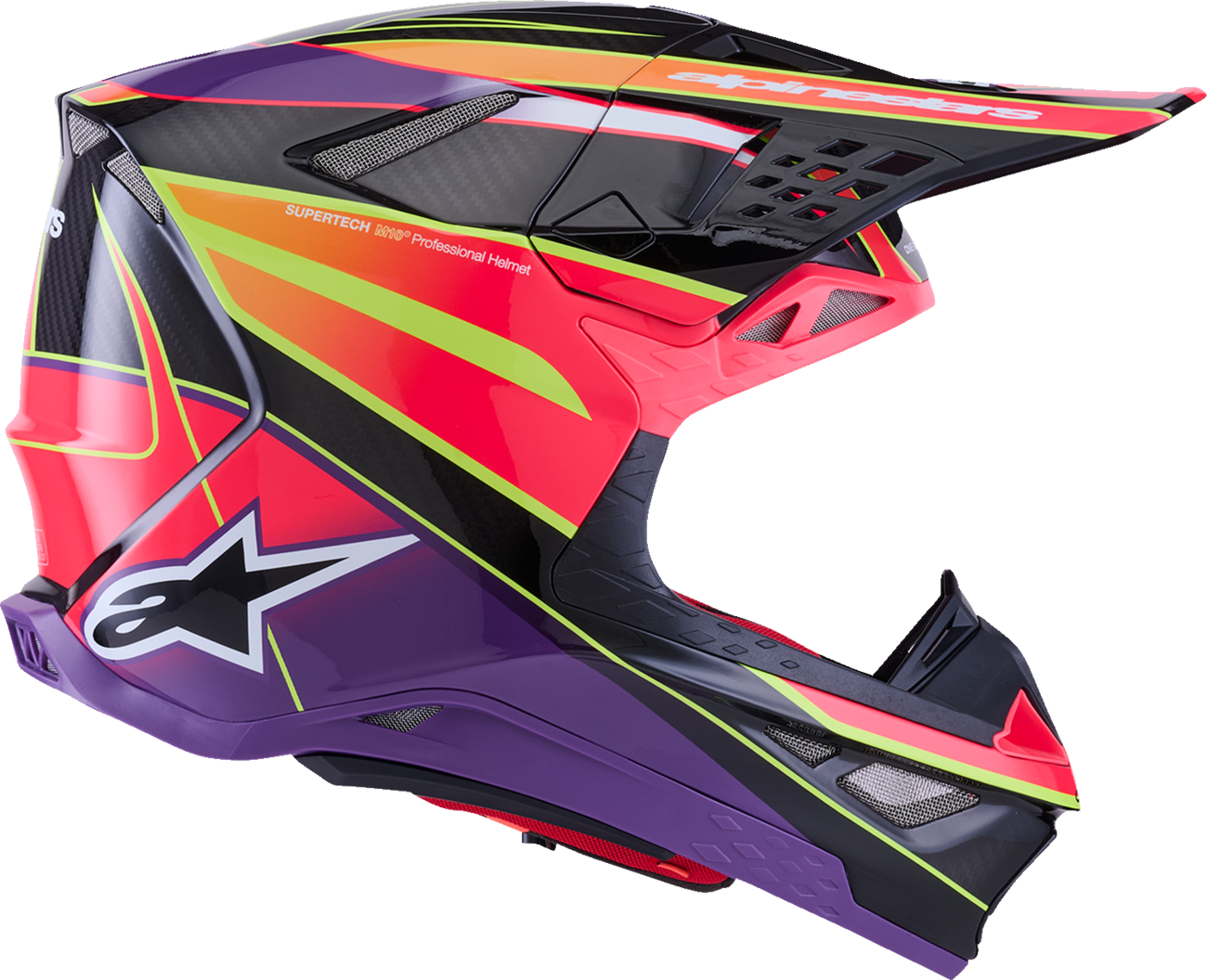 ALPINESTARS Supertech M10 Helmet - MIPS® - Era - Gloss Pink/Violet/Yellow Fluo - XS 8301223-3145-XS