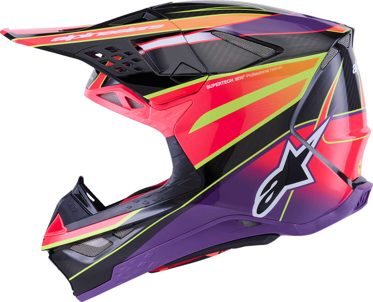 ALPINESTARS Supertech M10 Helmet - MIPS® - Era - Gloss Pink/Violet/Yellow Fluo - Large 8301223-3145-L