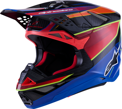 ALPINESTARS Supertech M10 Helmet - MIPS® - Era - Gloss Blue/Red/Yellow Fluo - Small 8301223-7356-S
