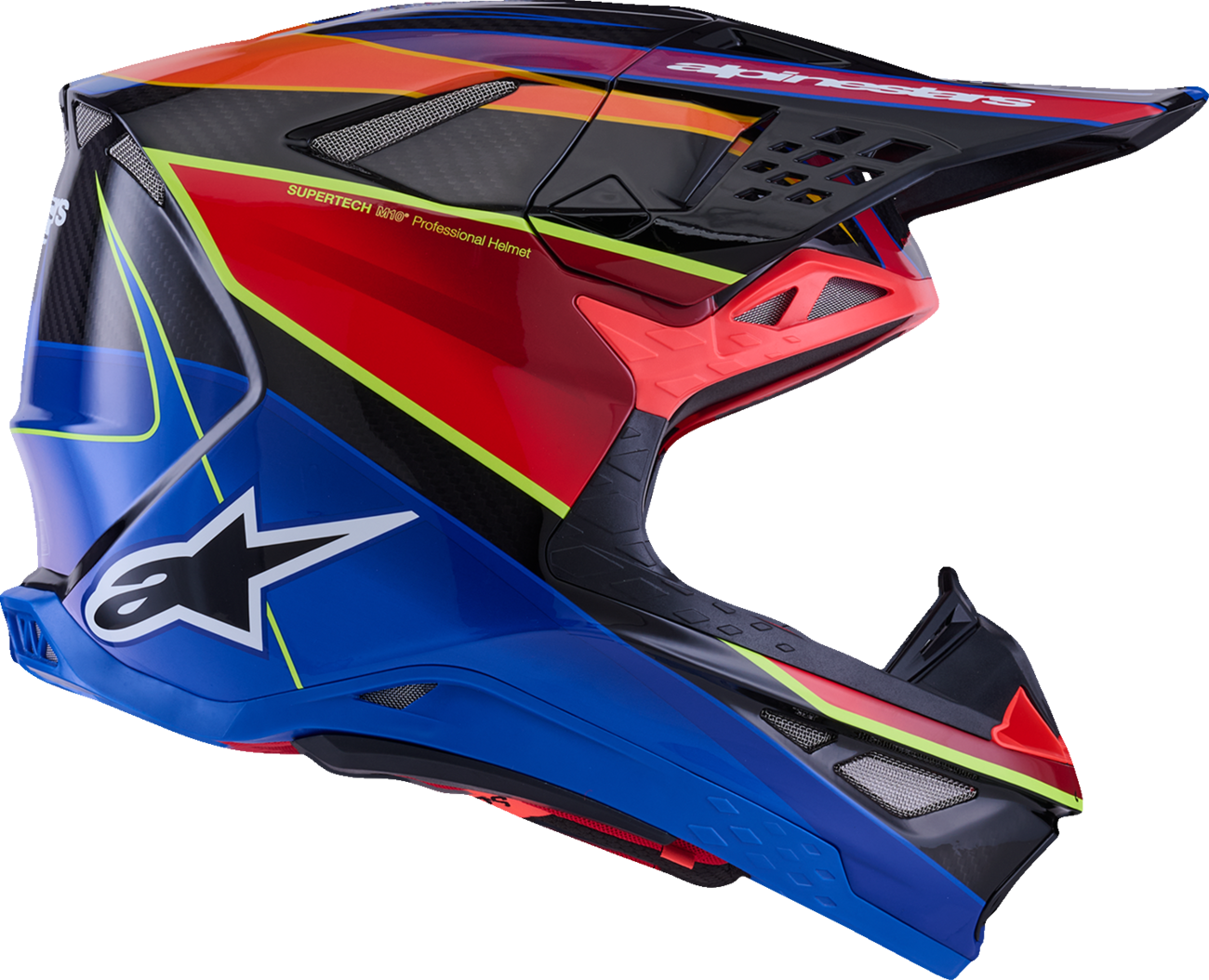 ALPINESTARS Supertech M10 Helmet - MIPS® - Era - Gloss/Blue/Red/Yellow Fluo - Large 8301223-7356-L