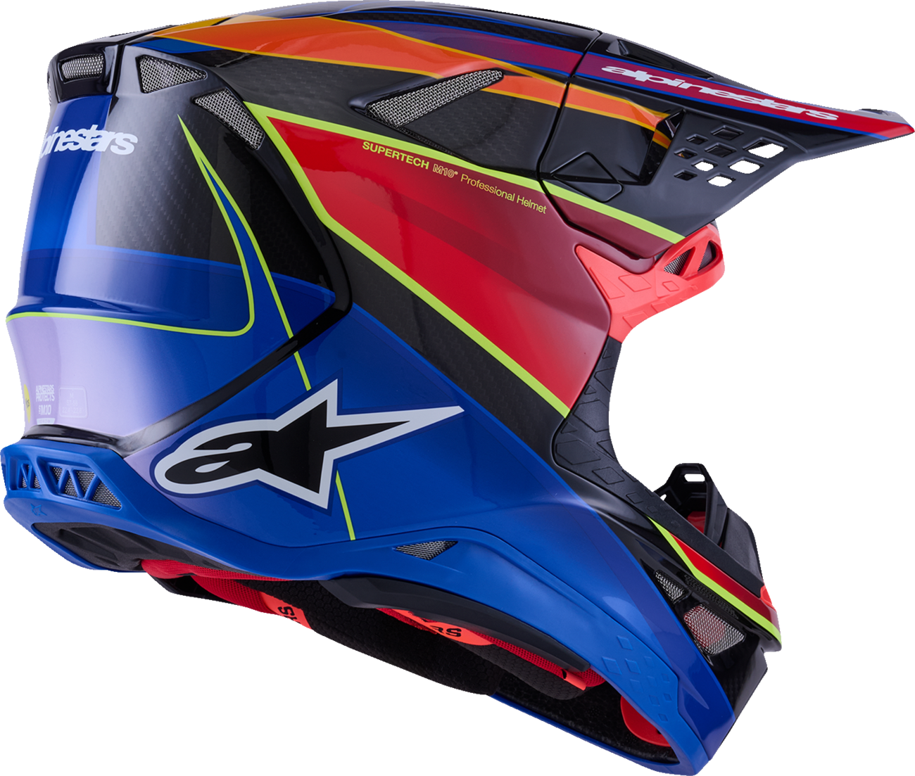 ALPINESTARS Supertech M10 Helmet - MIPS® - Era - Gloss Blue/Red/Yellow Fluo - XL 8301223-7356-XL