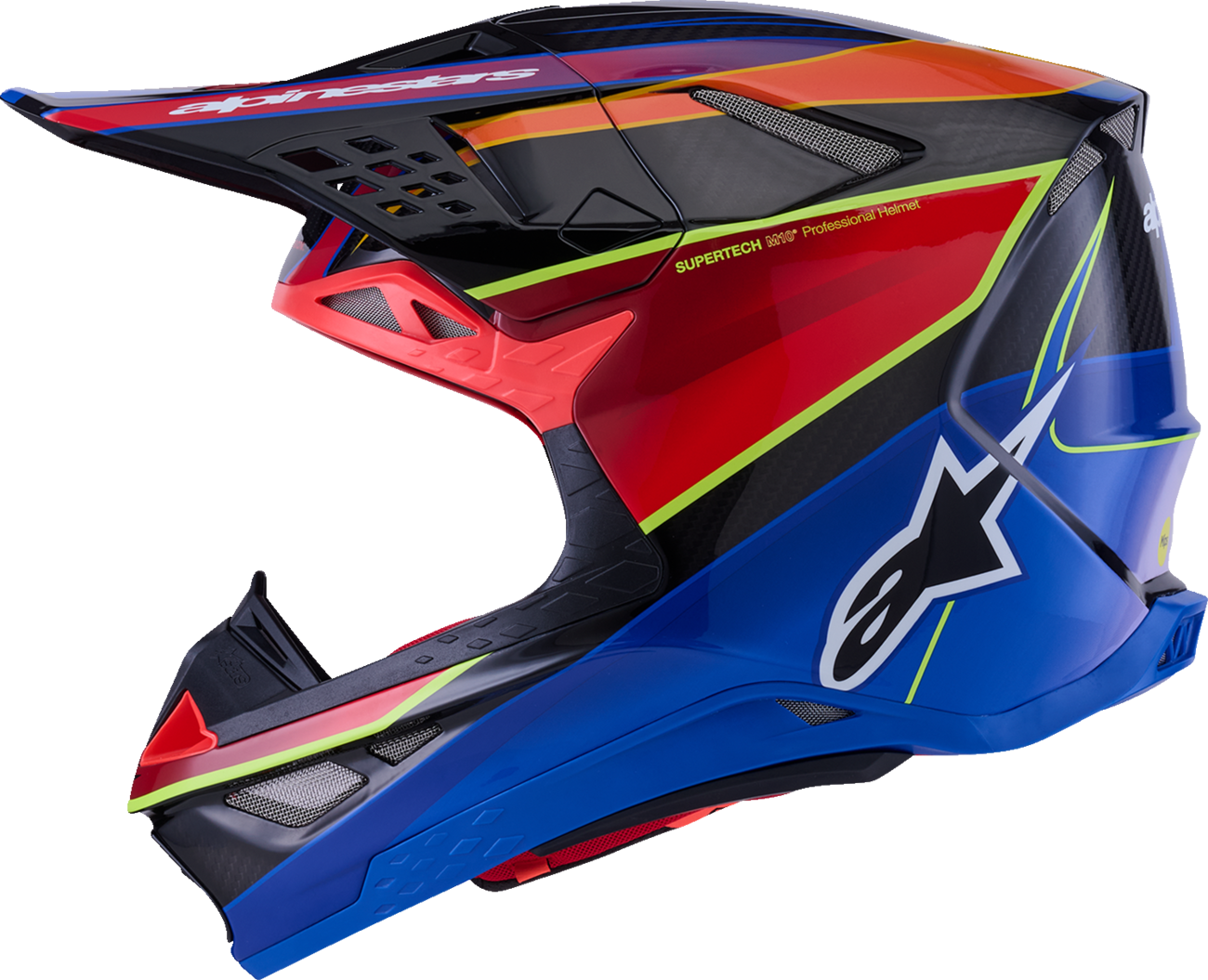 ALPINESTARS Supertech M10 Helmet - MIPS® - Era - Gloss Blue/Red/Yellow Fluo - XL 8301223-7356-XL