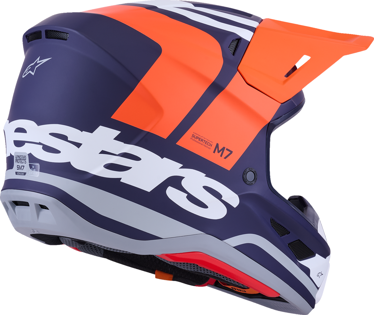 ALPINESTARS SM7 Helmet - Core - Matte Orange/Blue - XS 8301826-408-XS