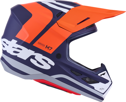 ALPINESTARS SM7 Helmet - Core - Matte Orange/Blue - XS 8301826-408-XS
