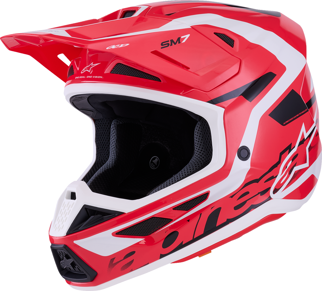 ALPINESTARS SM7 Helmet - Deed - Gloss Red/Black/White - Medium 8302426-3139-M