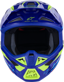 ALPINESTARS SM7 Helmet - Deed - Gloss Blue/Yellow Fluo - Medium 8302426-7253-M