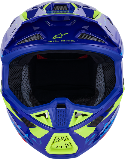 ALPINESTARS SM7 Helmet - Deed - Gloss Blue/Yellow Fluo - Large 8302426-7253-L